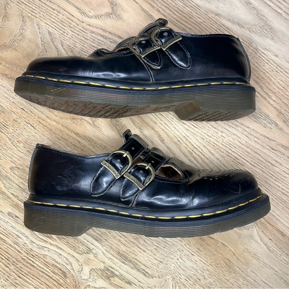 Dr. Martens 8065 Patent Leather Mary Jane Black Buckle Shoes Women’s Size 6 - Picture 8 of 11